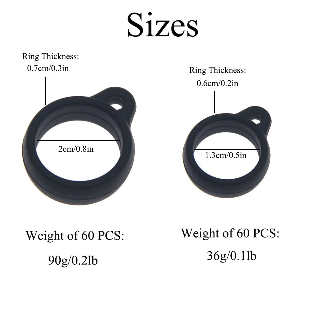 60 Pieces Anti-Lost Silicone Rubber Rings, Pen Holder for Lanyard, Necklace L…