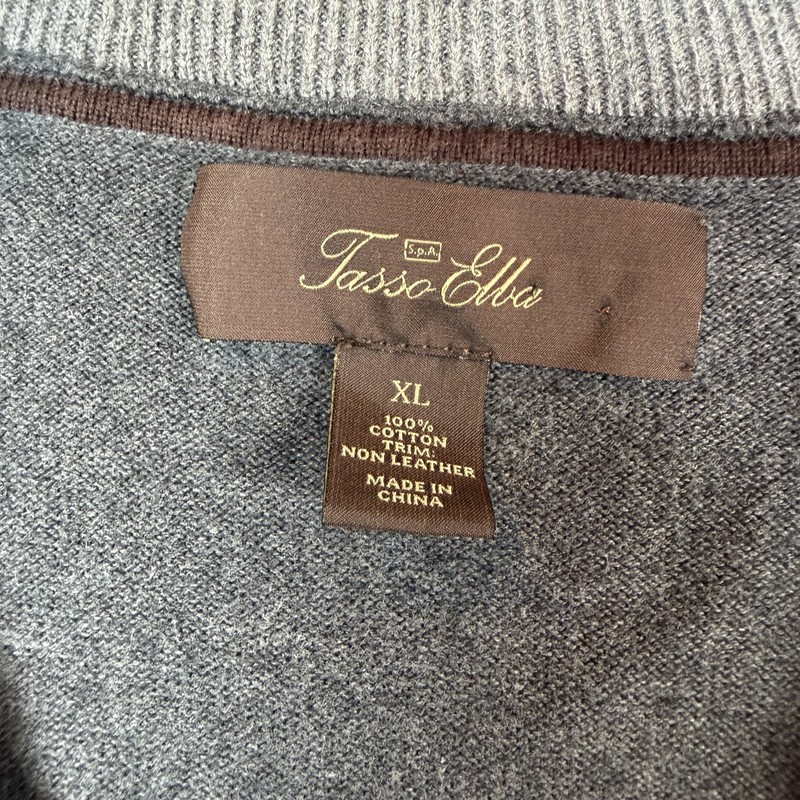 Tasso Elba 100% Cotton Pullover Knit Sweater Mens Size XL Blue Crewneck