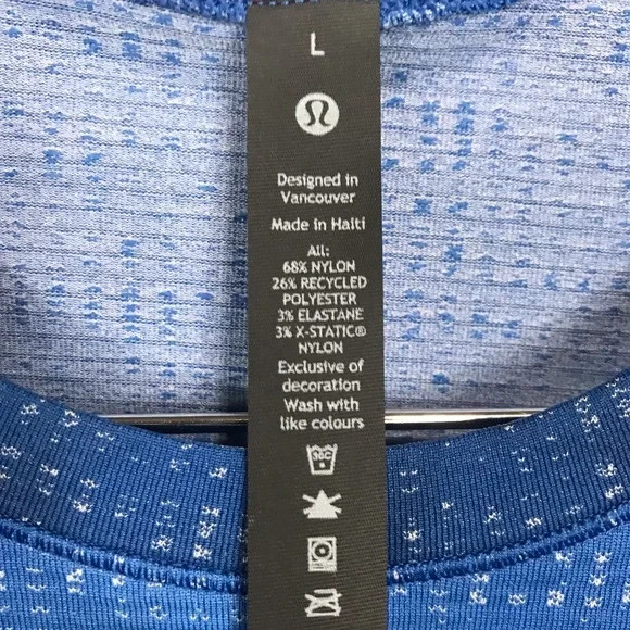 Lululemon Metal Vent Shirt Tech T Tee 2.0 Slim Fit Blue Tie Dye, Large New