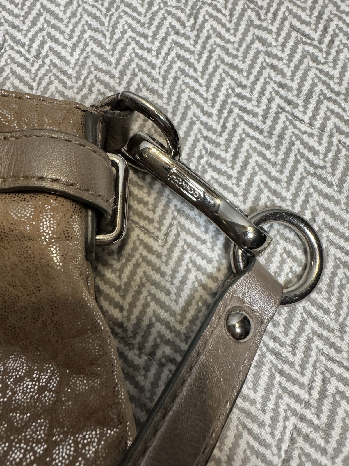 Coach Madison Sophia Leather Metallic Shimmering Satchel Shoulder Bag 18842