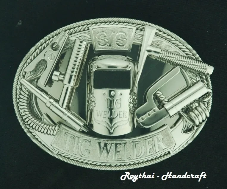 (8X11 CM) MADE BY ORDER MEN BELT BUCKLE HANDMADE STAINLESS STEEL TIG WELDER 3
