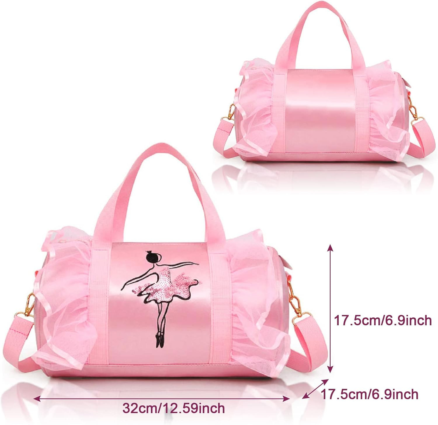 New in 2024 Cute Ballet Bag Kits Tutu Dress Dance Bag, Girls Personalized Waterp