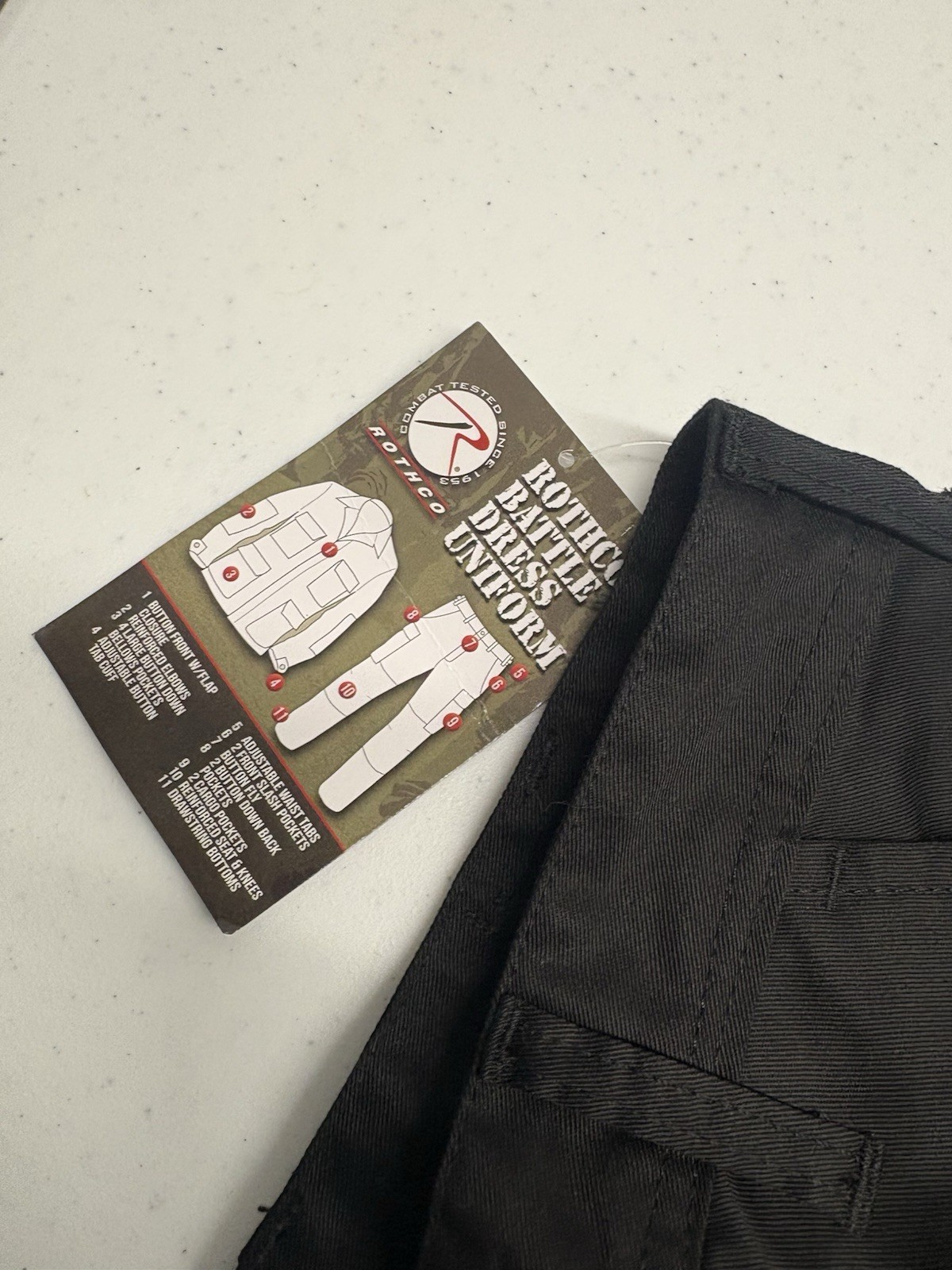 Rothco BDU Pants Mens Small Regular Black Tactical Cargo Military NWT