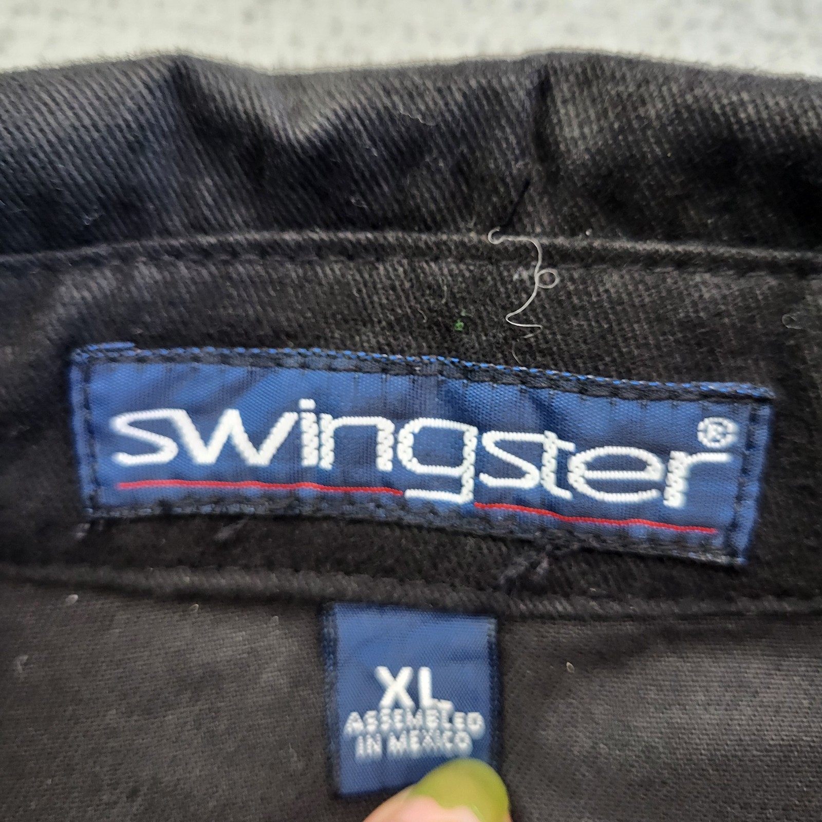 Swingster Goodyear Jacket Mens XL VTG Black Windbreaker Logo Full Zip