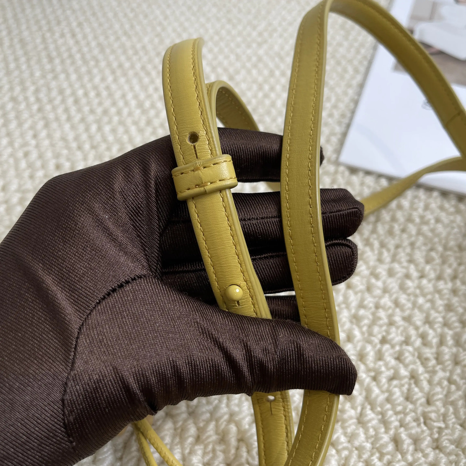 Loewe Goya Leather Yellow Glaze Small Shoulder Bag