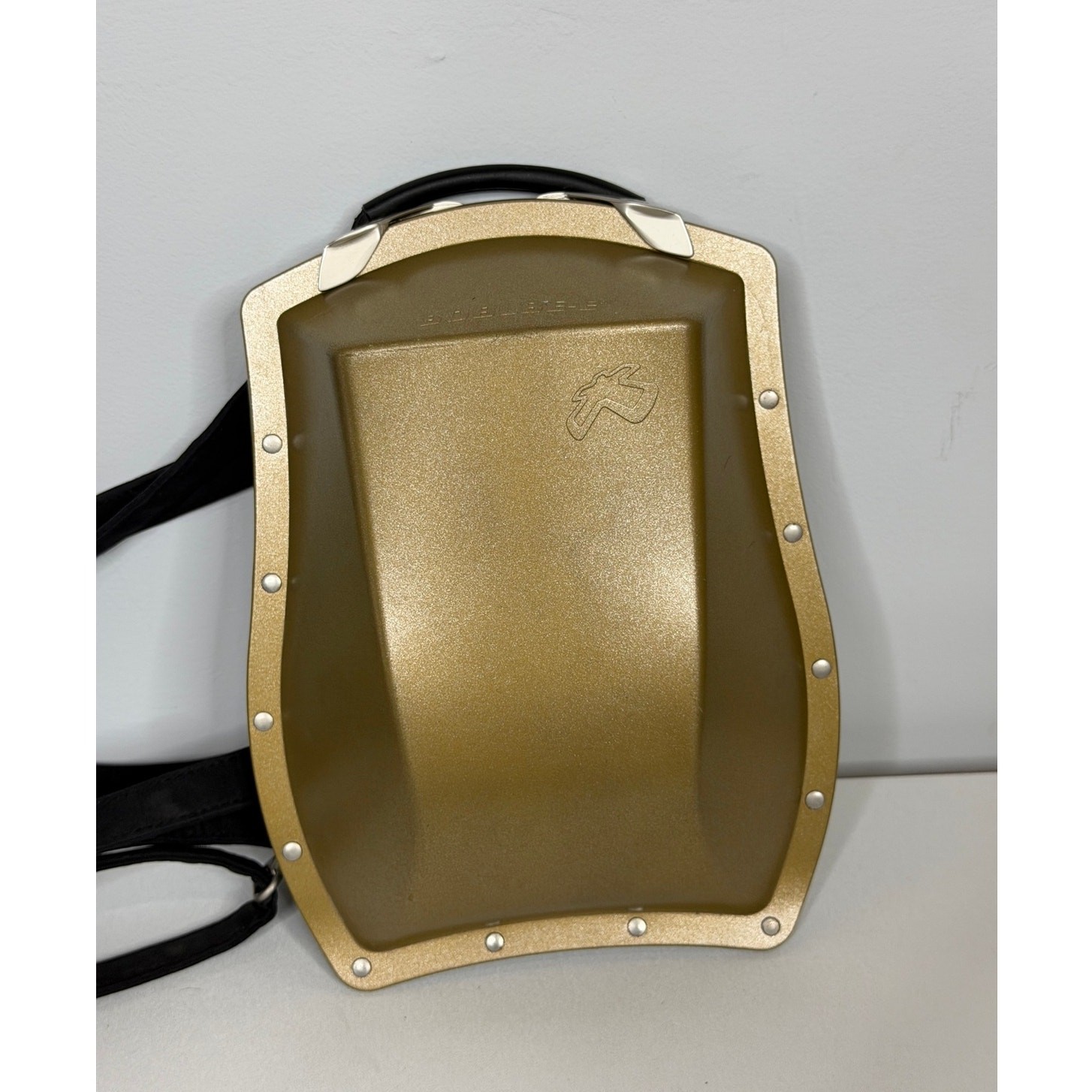 Boblbee Scarabée hard-shell mini backpack St Tropez model in metallic gold.