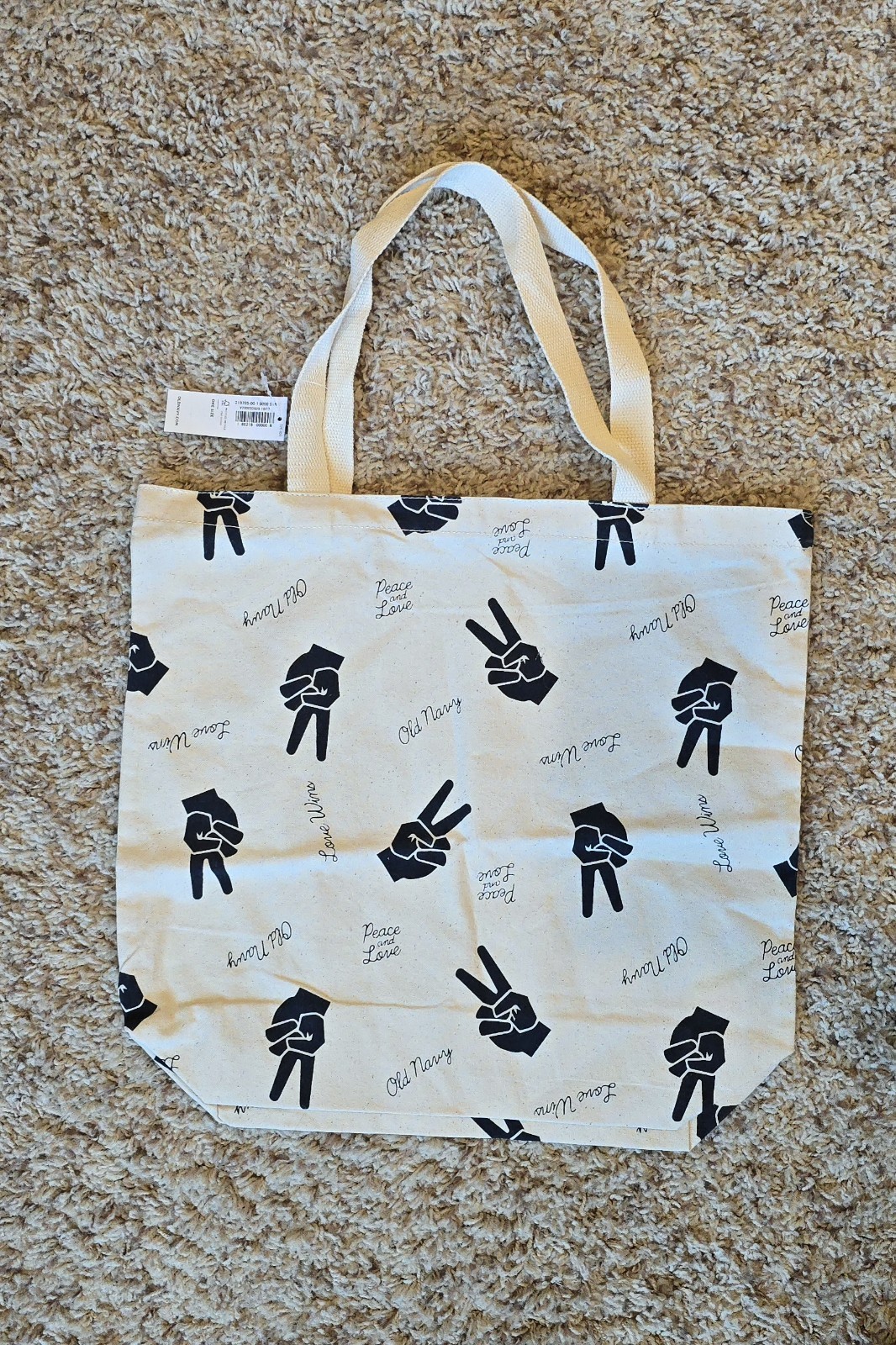 Old Navy Peace Tote Bag – Recycled Material – NWT