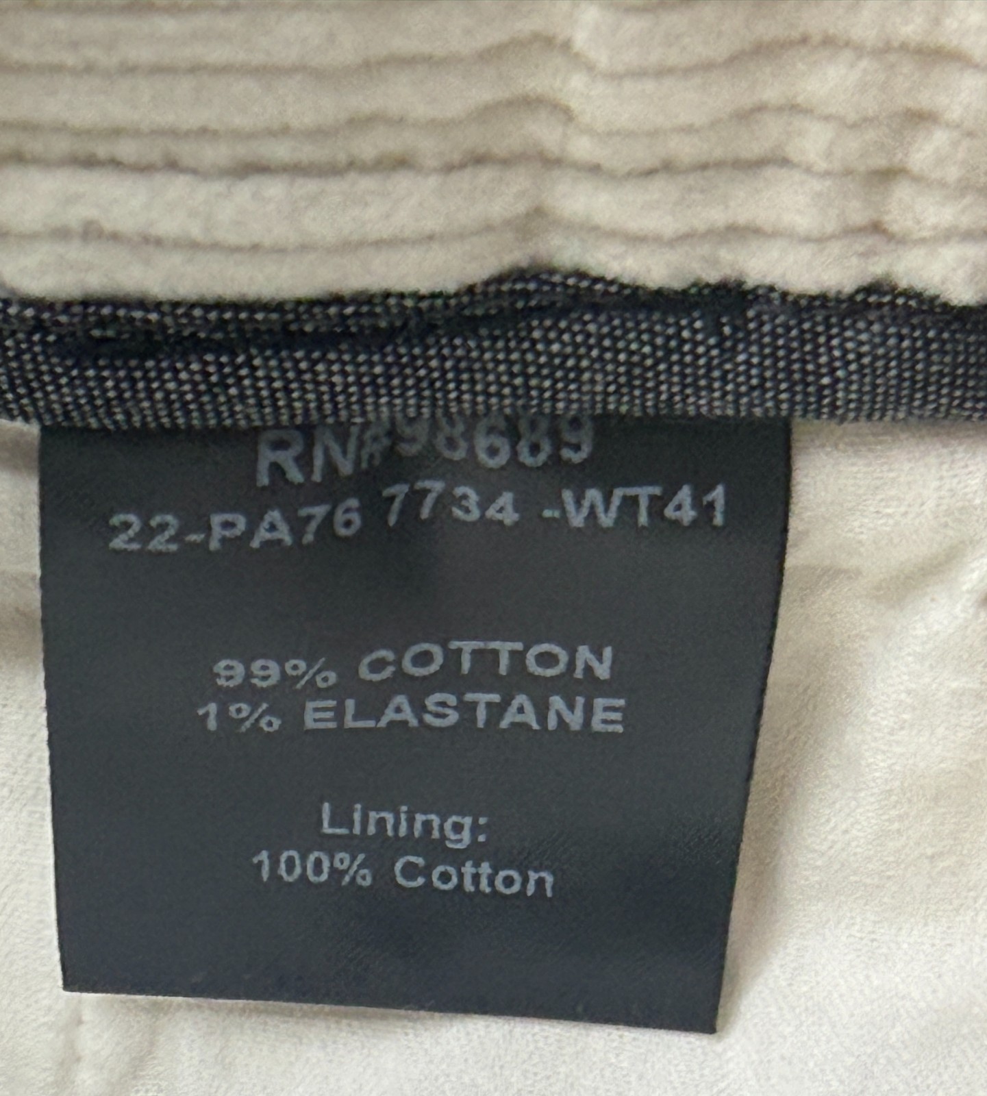 Todd Snyder New York Men’s Drawstring White Corduroy Pants Size Tall Medium