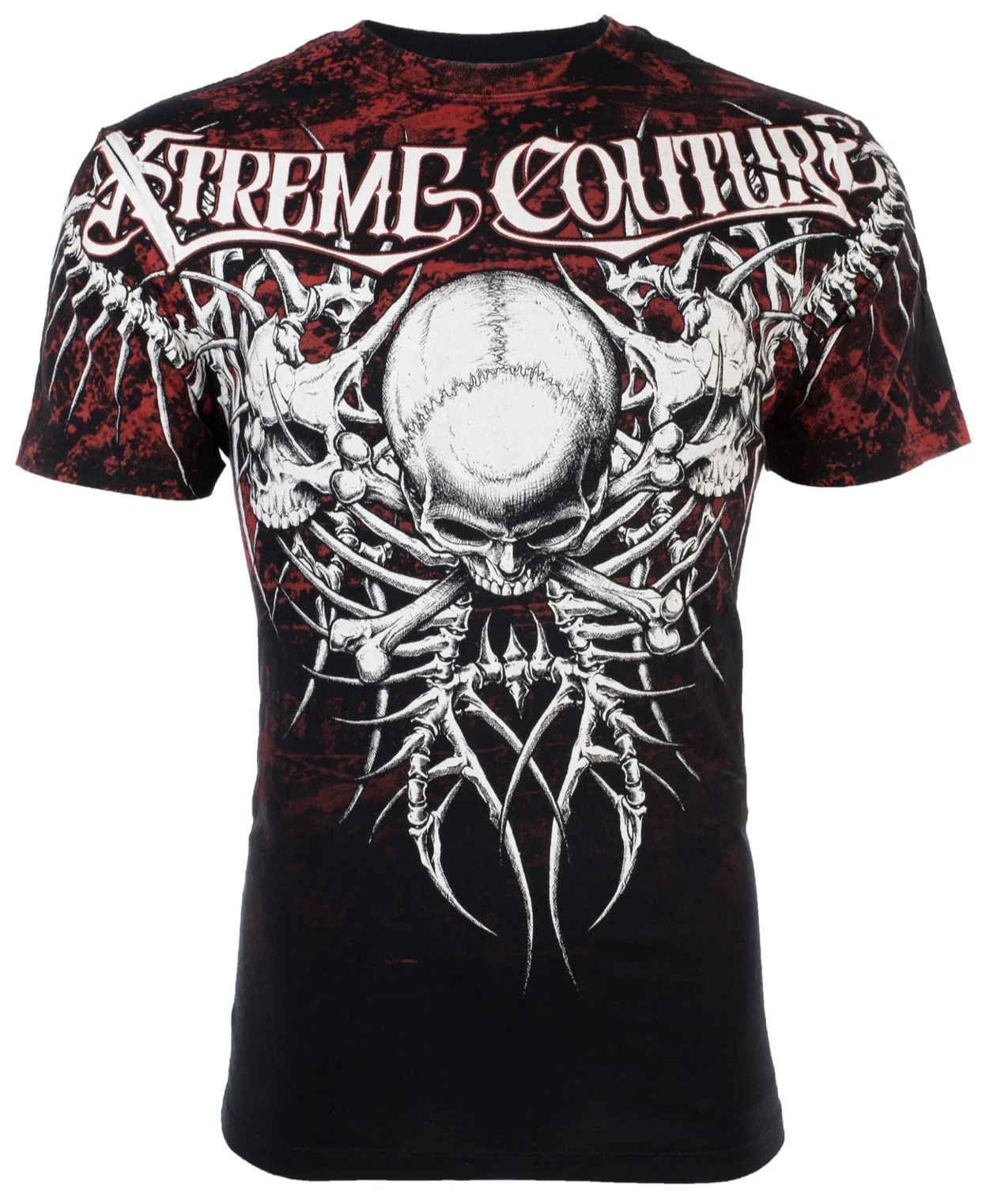 Xtreme Couture Affliction Men’s T-Shirt BARE BONE Skull Black Tattoo Biker S-2XL