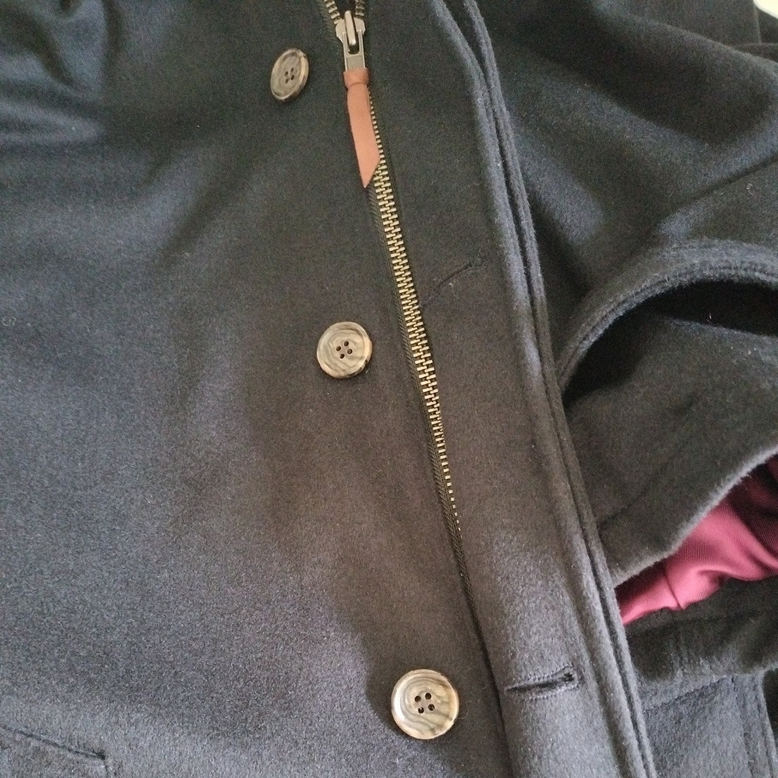 Bullock&Jones Navy dress 3/4 wool coat new/tags XL. Well made, updated design.