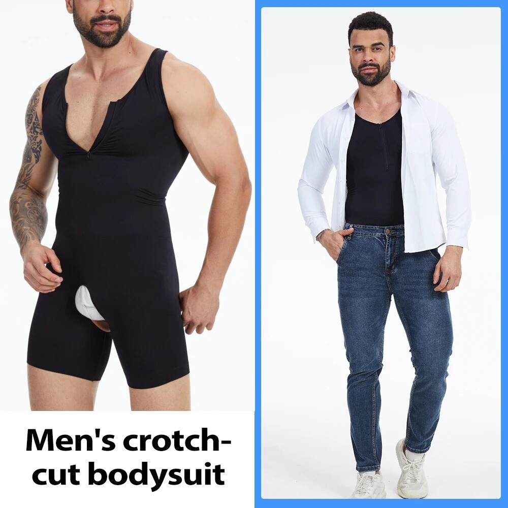 Men Bodysuits Shapewear for Tummy Control Compression Shirts Full Body Shaper US