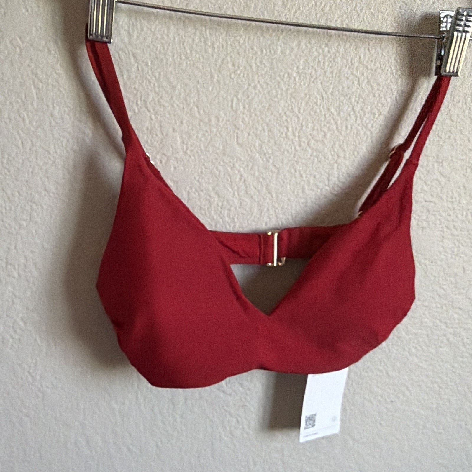 Quince Red Solid 2-Piece Bikini Set XS Spaghetti Strap Adjustable Recycled