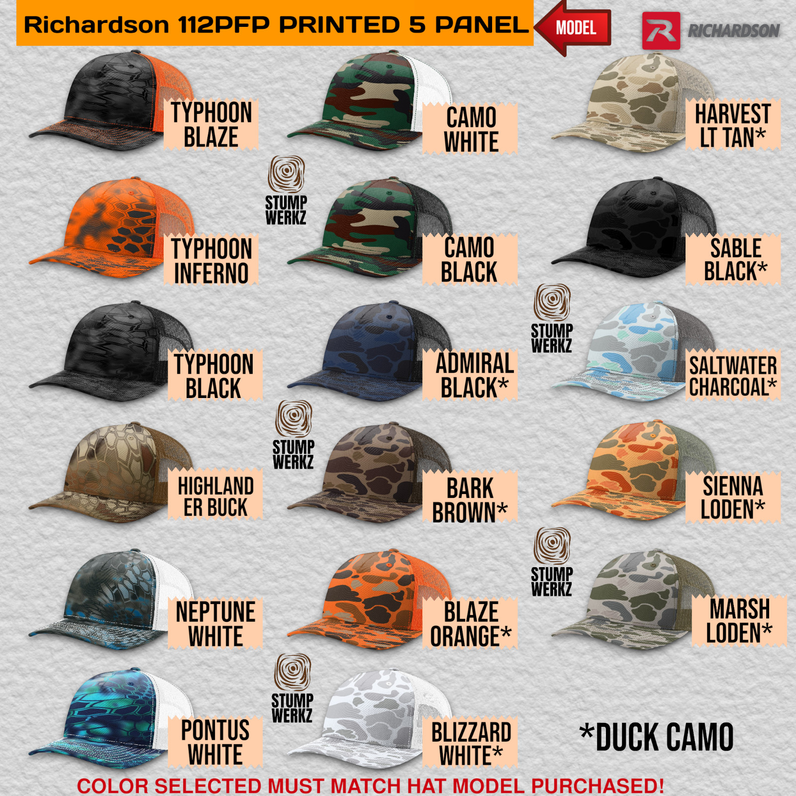 Custom Personalized Hat Baseball Cap Trucker Richardson 112 312 168 Logo Promo