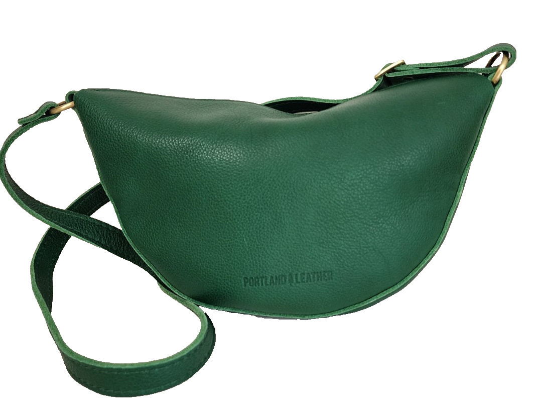 Portland Leather Goods 11.5″ Medium Koala Sling Bag in Green Pebbled Leather