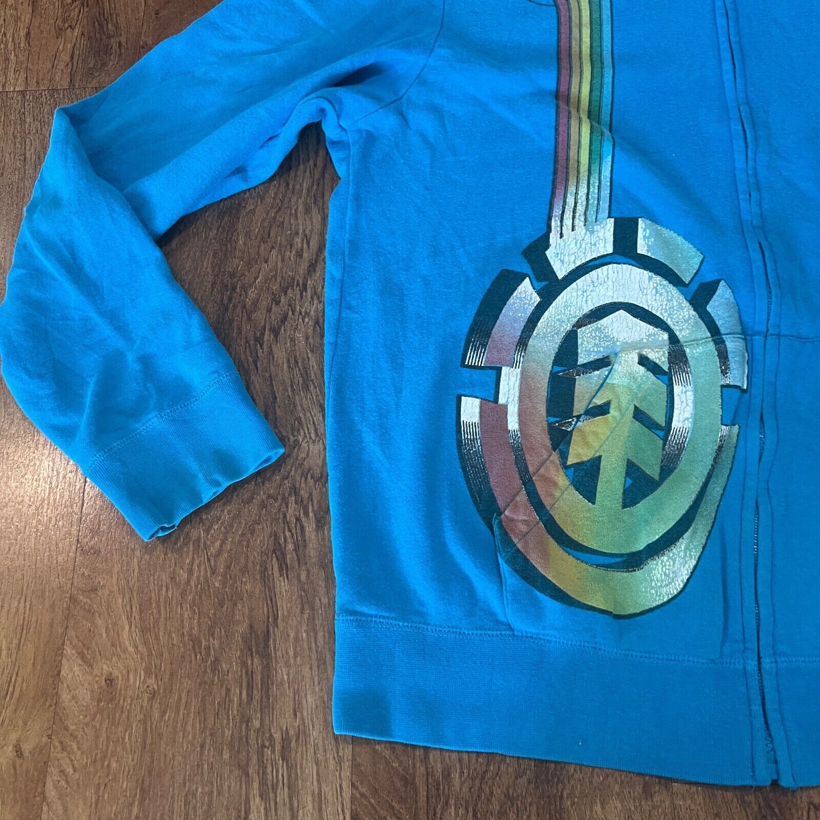 VTG Y2K Element Skateboarding Full Zip Hoodie Men Large L Paint Drip Big Logo Bl