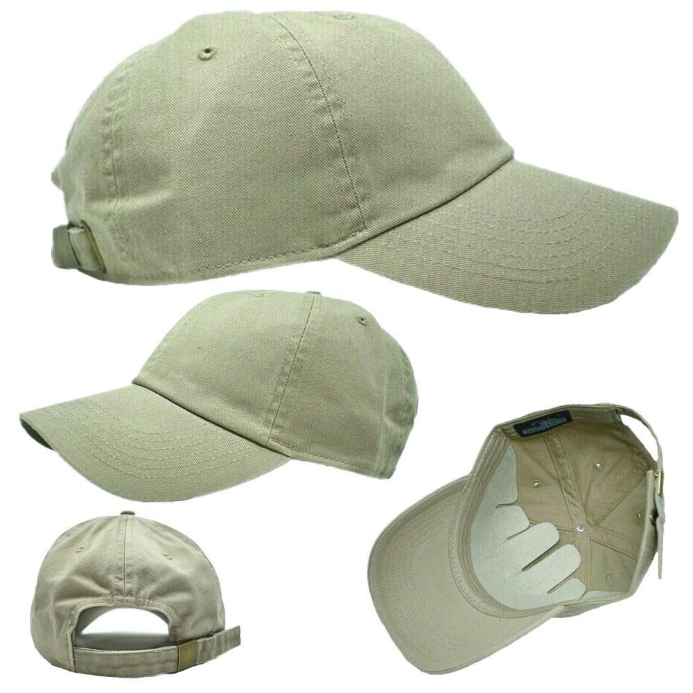 Plain Adjustable Military Solid Washed Cotton Polo Style Baseball Cap Dad Hat