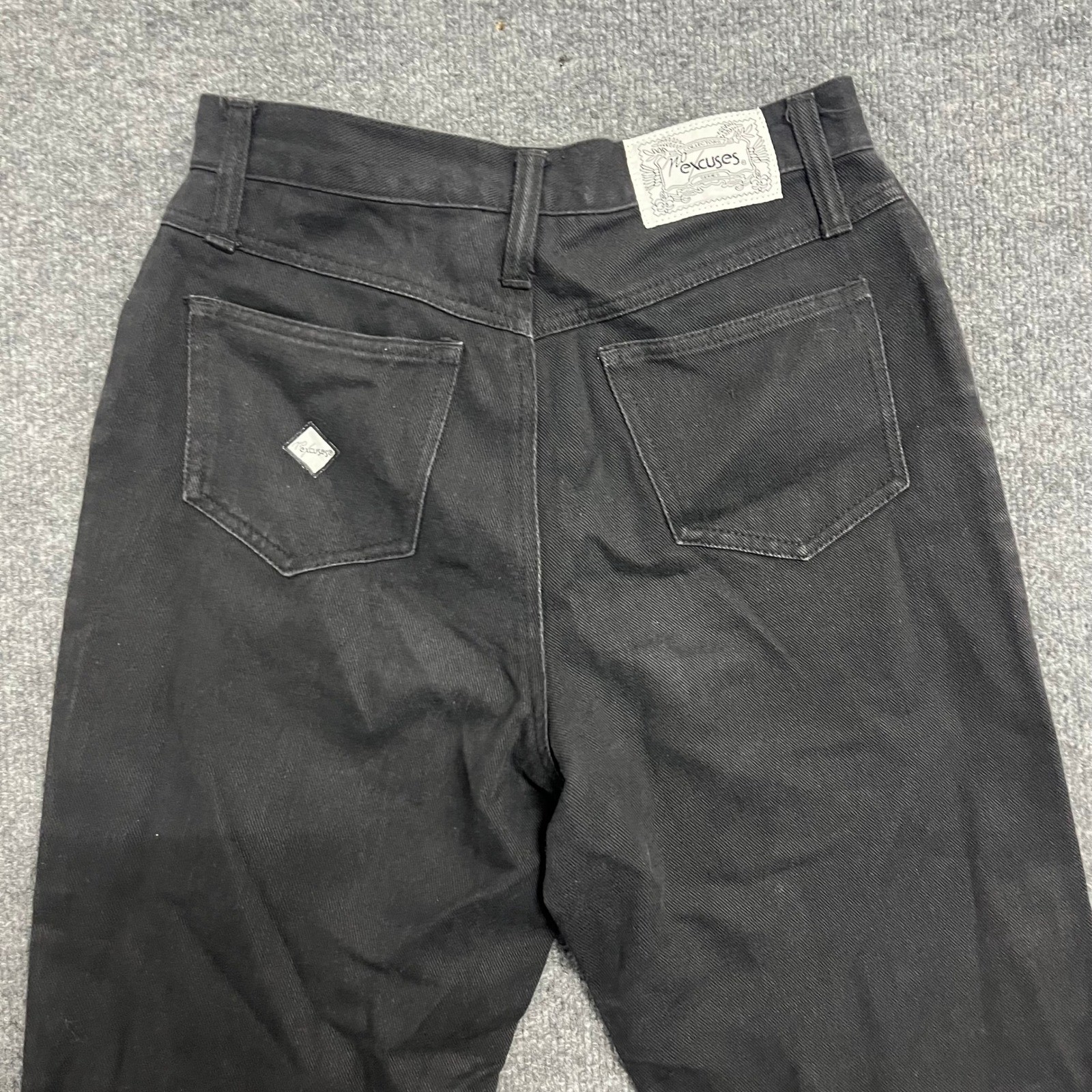 No Excuses Jeans Womens Size 9 Black Cotton High Waisted Straight Leg Vintage