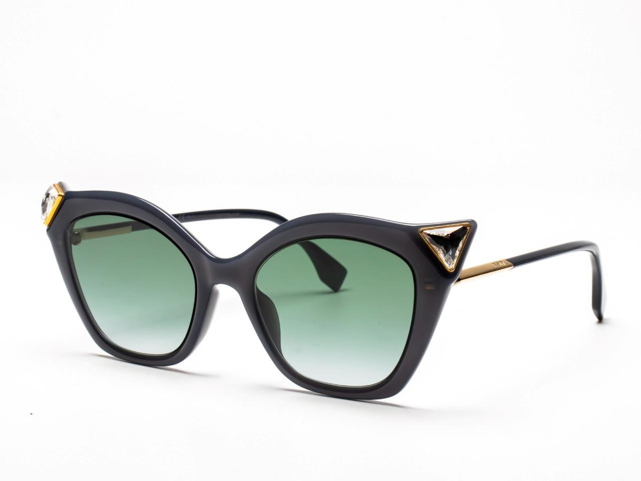 Fendi FF0357/G/S 0357/G/S Sunglasses Dark Grey 8079O Authentic 52mm