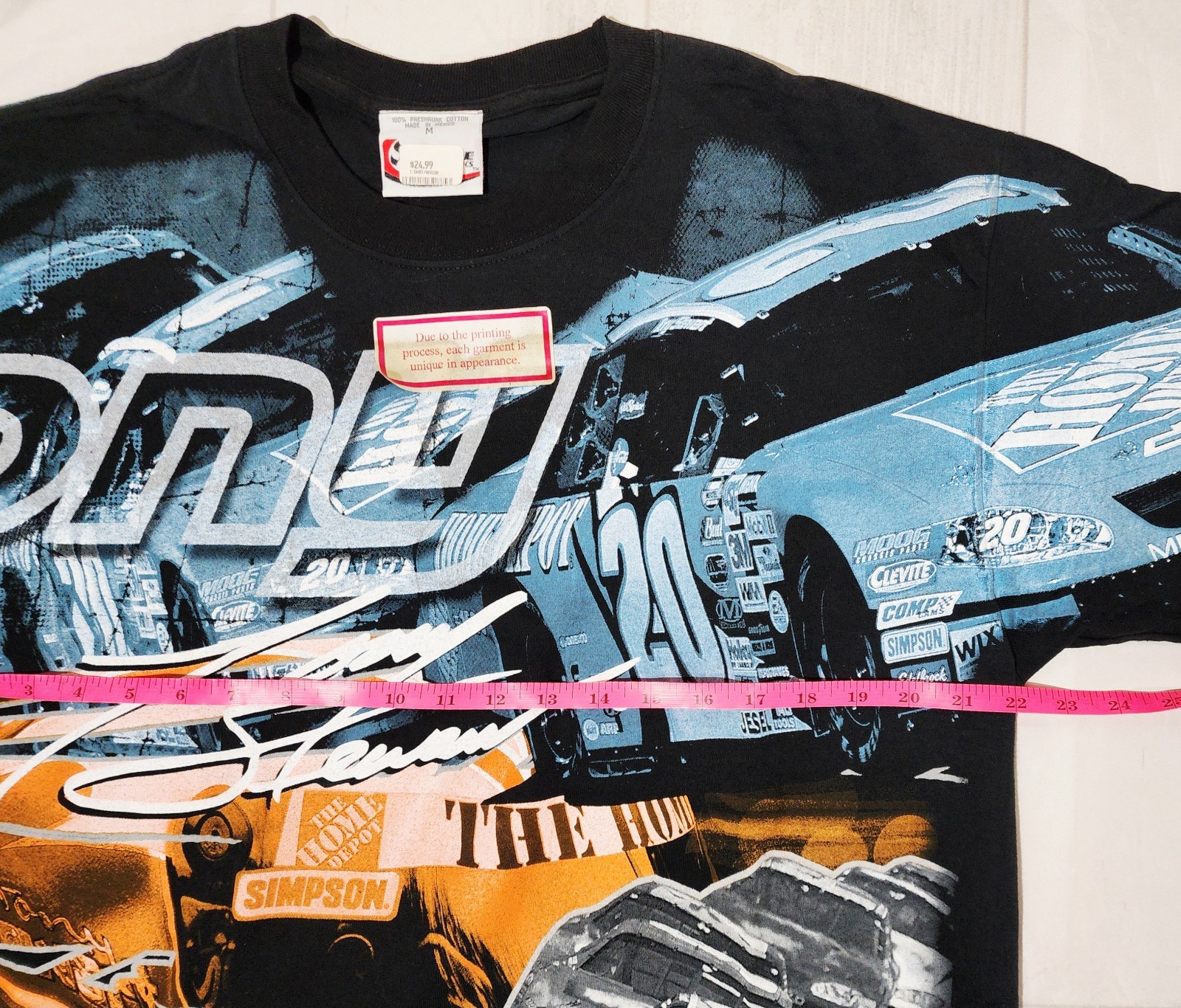 Vintage Tony Stewart Chase Authentics #20 All Over Print NASCAR Graphic T-Shirt