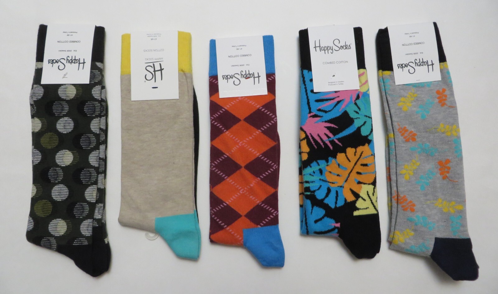Happy Socks Men’s Classic Crew Sock, Shoe Size 10 – 13 Combed Cotton 1 Pack Long