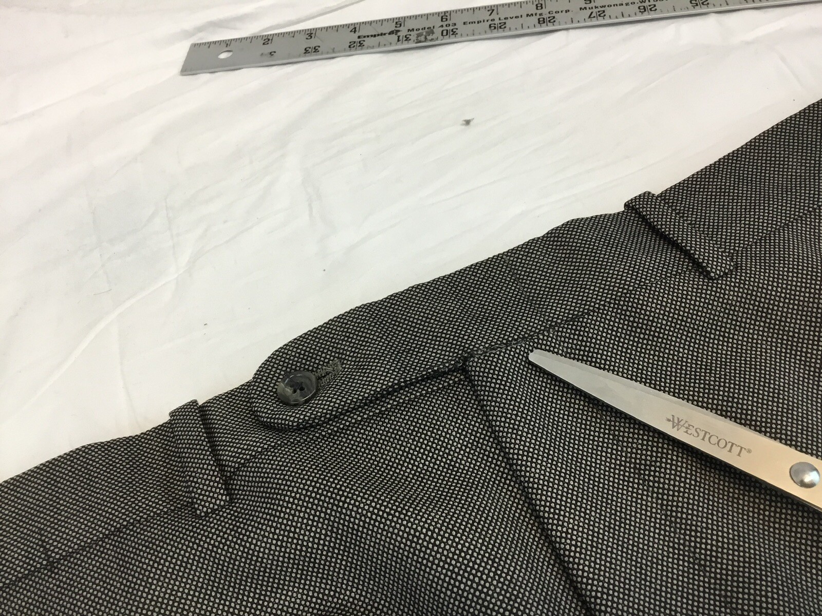 Tom James Corporate Image Pants 36×28 Gray Check Wool USA EUC YGI T1-303