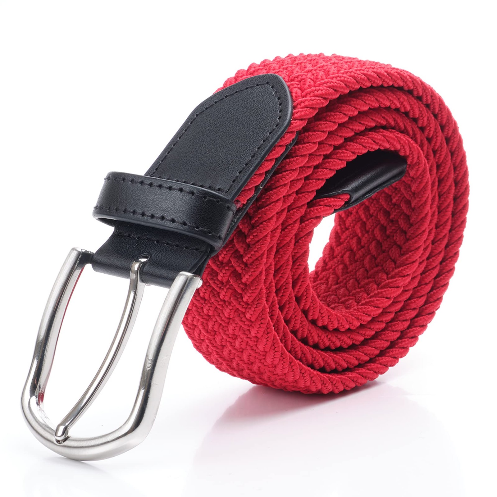 Elastic Braided Stretch Belt for Men and Women Elastic Fabric Woven Stretch B…