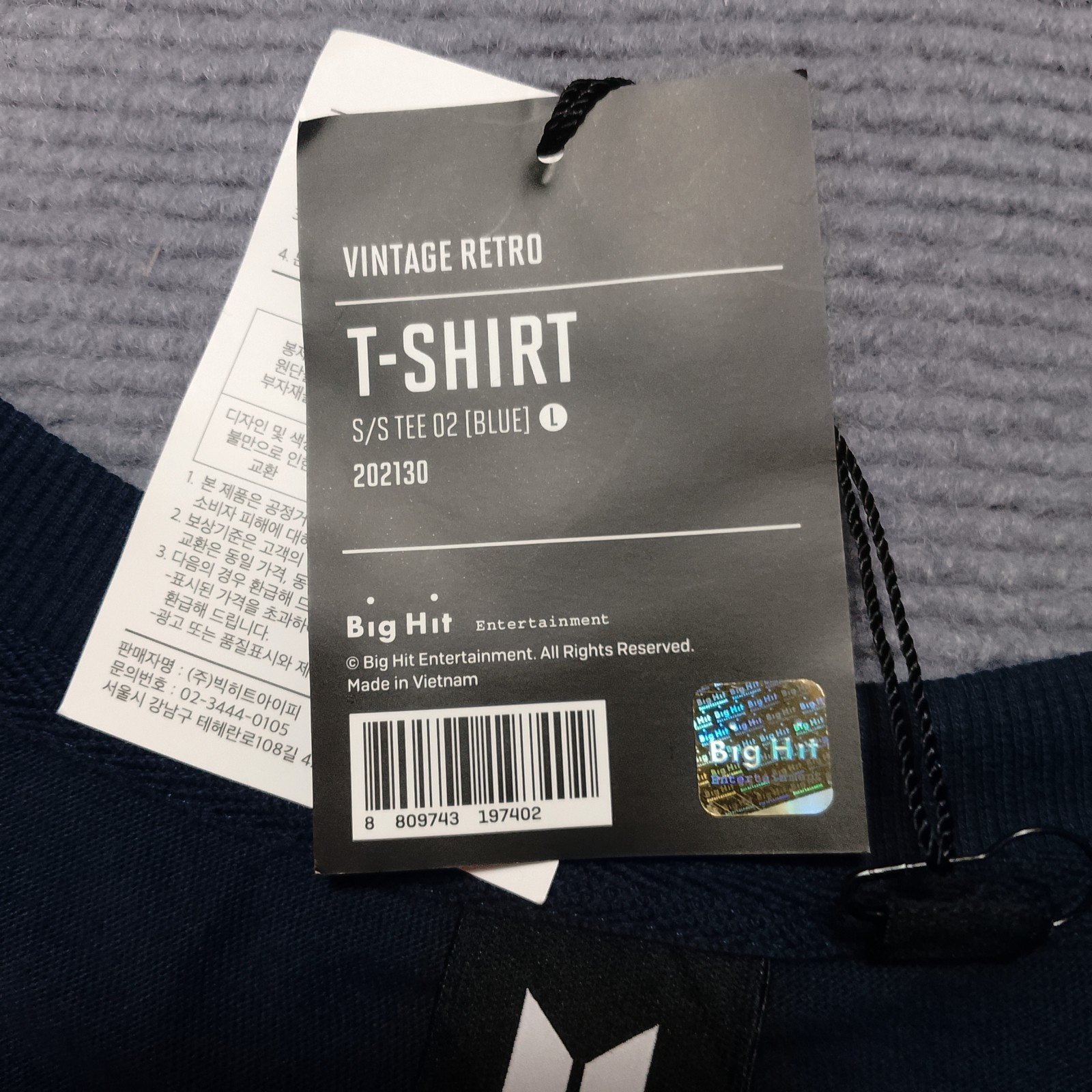 BTS Jimin Retro Graphic T-Shirt 2021 Official Merchandise Navy Size L With Tag