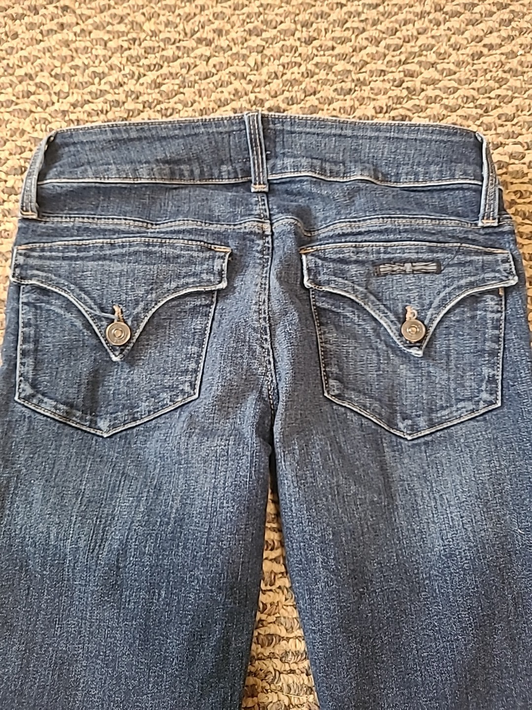 Hudson Collin Mid Rise Skinny Ankle Jeans Size 26 Raw Hem Denim