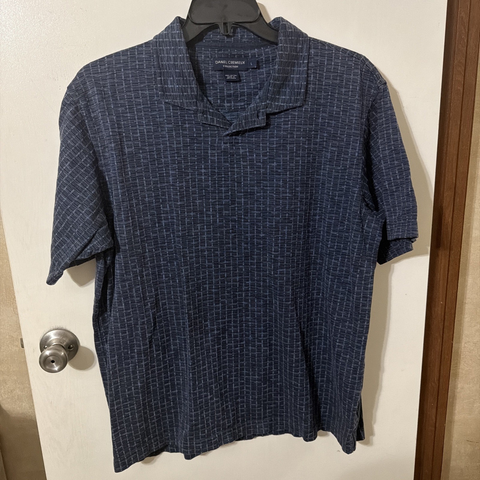 Daniel Cremieux Mens Collection Short Sleeve Polo Shirt Size L Navy