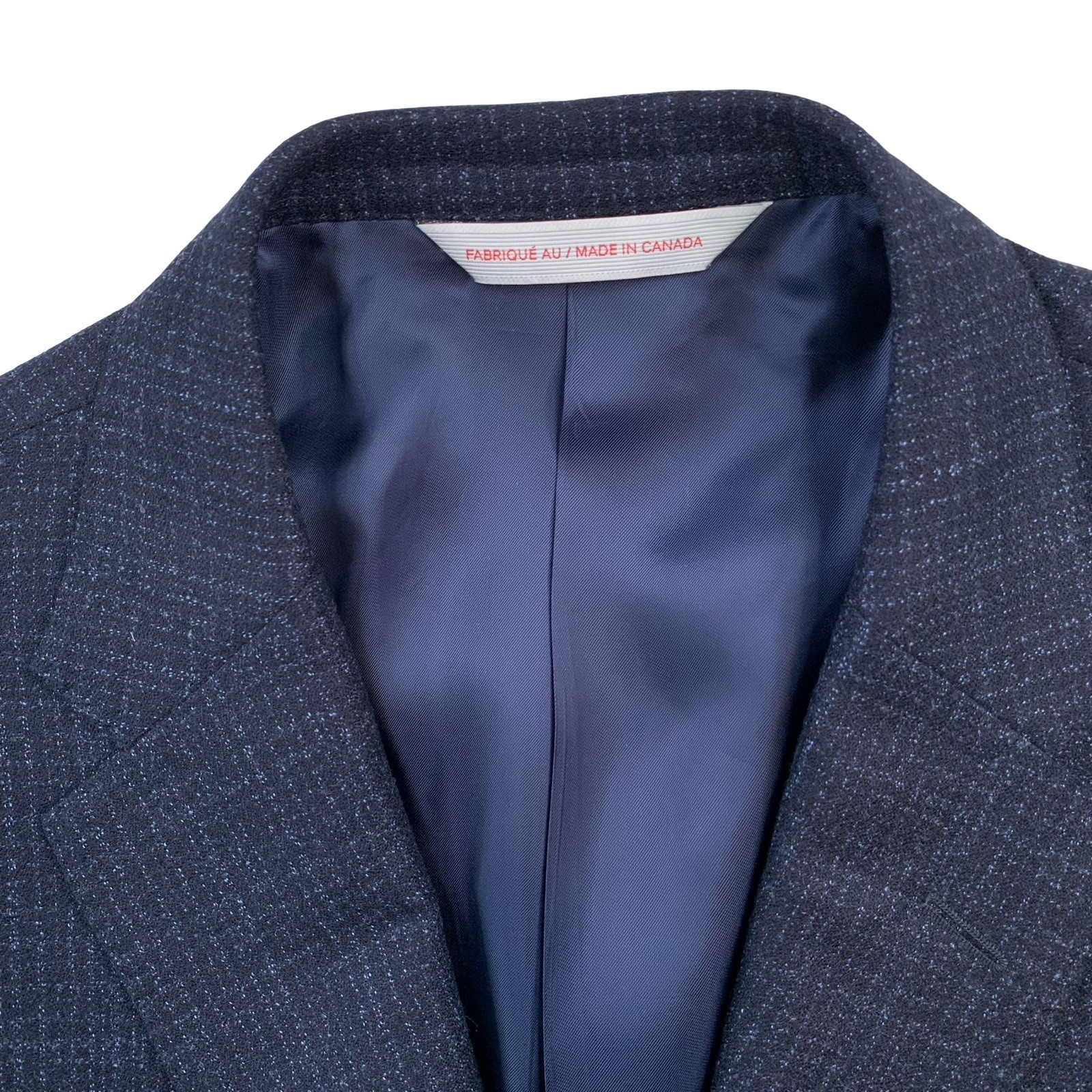 Mens 42 R Samuelsohn 1929 Navy Blue Speckled Flannel Knit Patch Pocket Blazer