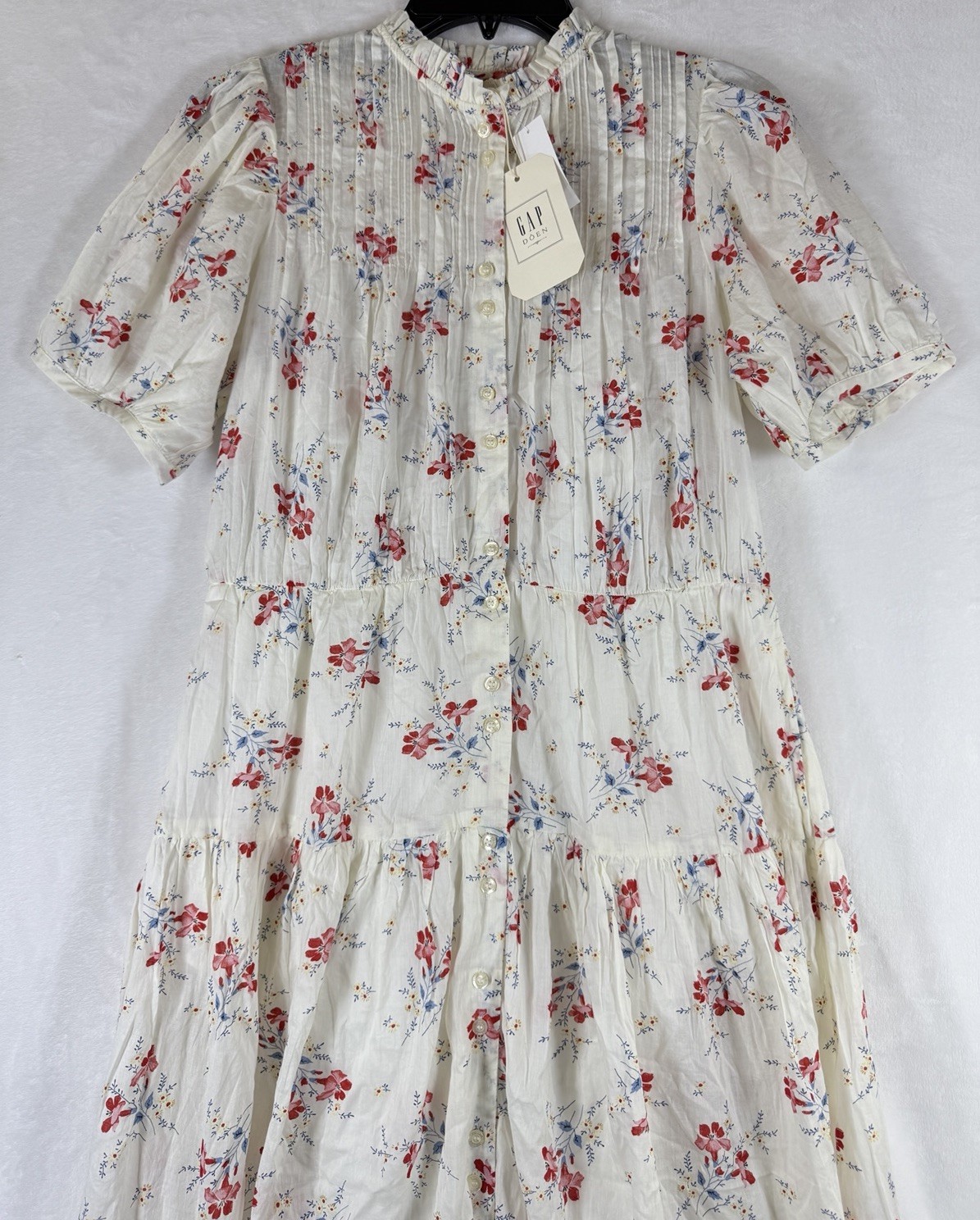 Gap X DÔEN Dress Small Women Pintuck Floral Midi Doen Boho Whimsical New NWT