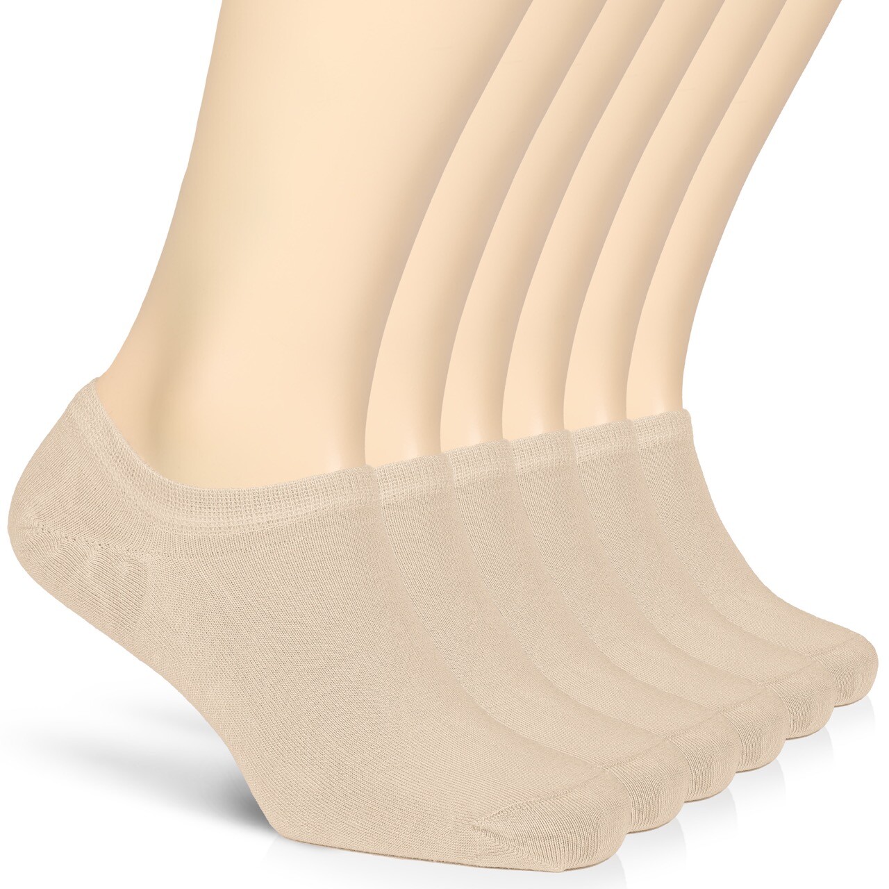 HUGH UGOL Women Bamboo No Show Socks Non Slip Invisible Liner Socks 6/12 Pairs