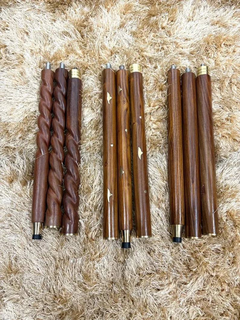 Handmade Wooden Walking Stick 3 Foldable Canes Nautical Shaft Gift Item