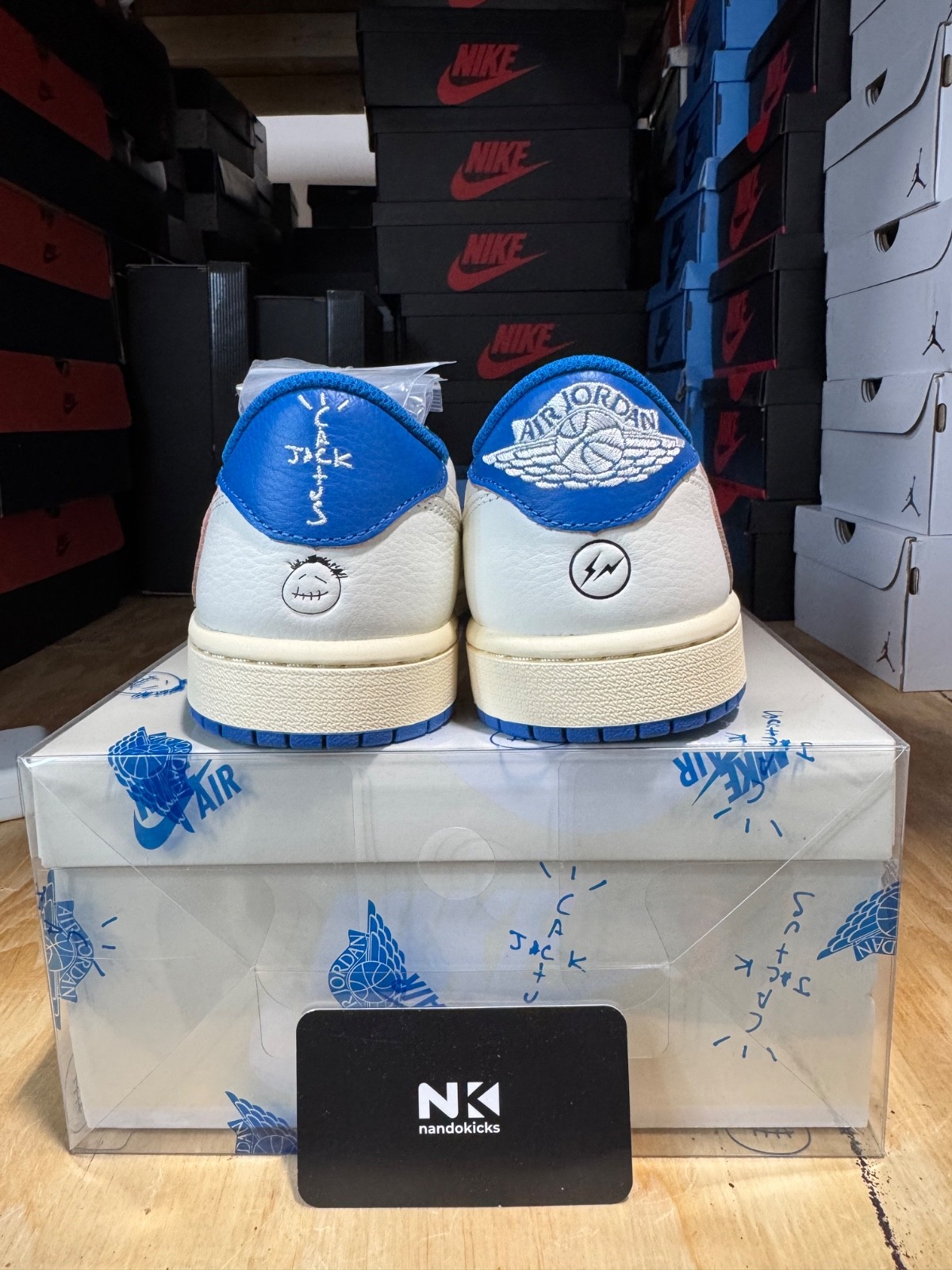 Fragment Design x Travis Scott x Jordan 1 Low OG SP ‘Sail Military Blue’ MENS SZ