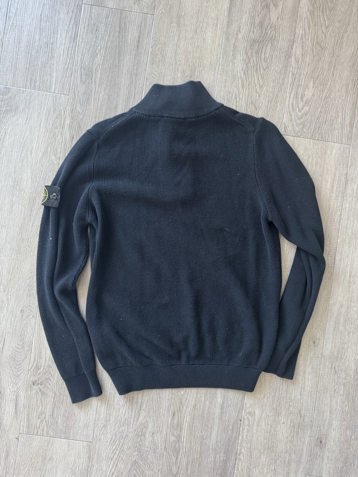 Stone Island Black Quarter Zip Pullover Sweater Size Medium