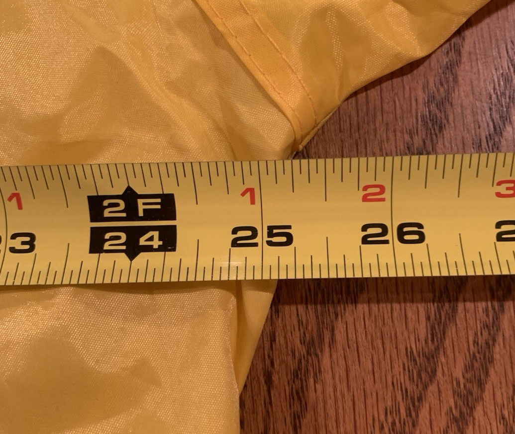 Yellow “Blue Mountain” Adult Unisex PVC & Polyester Raincoat Size M *New w/Flaws