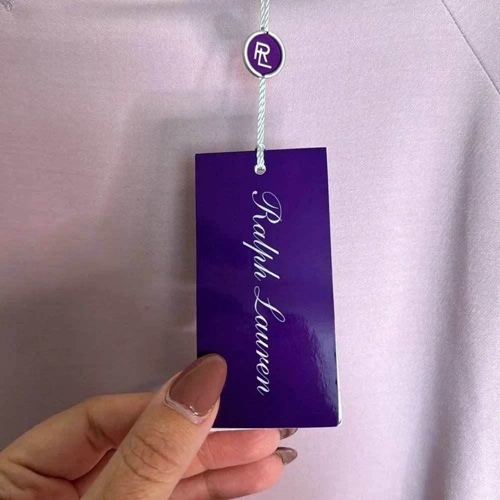 NWT Ralph Lauren Purple Label Made in Italy Lilac Midi Dress Wool/Silk Size 12