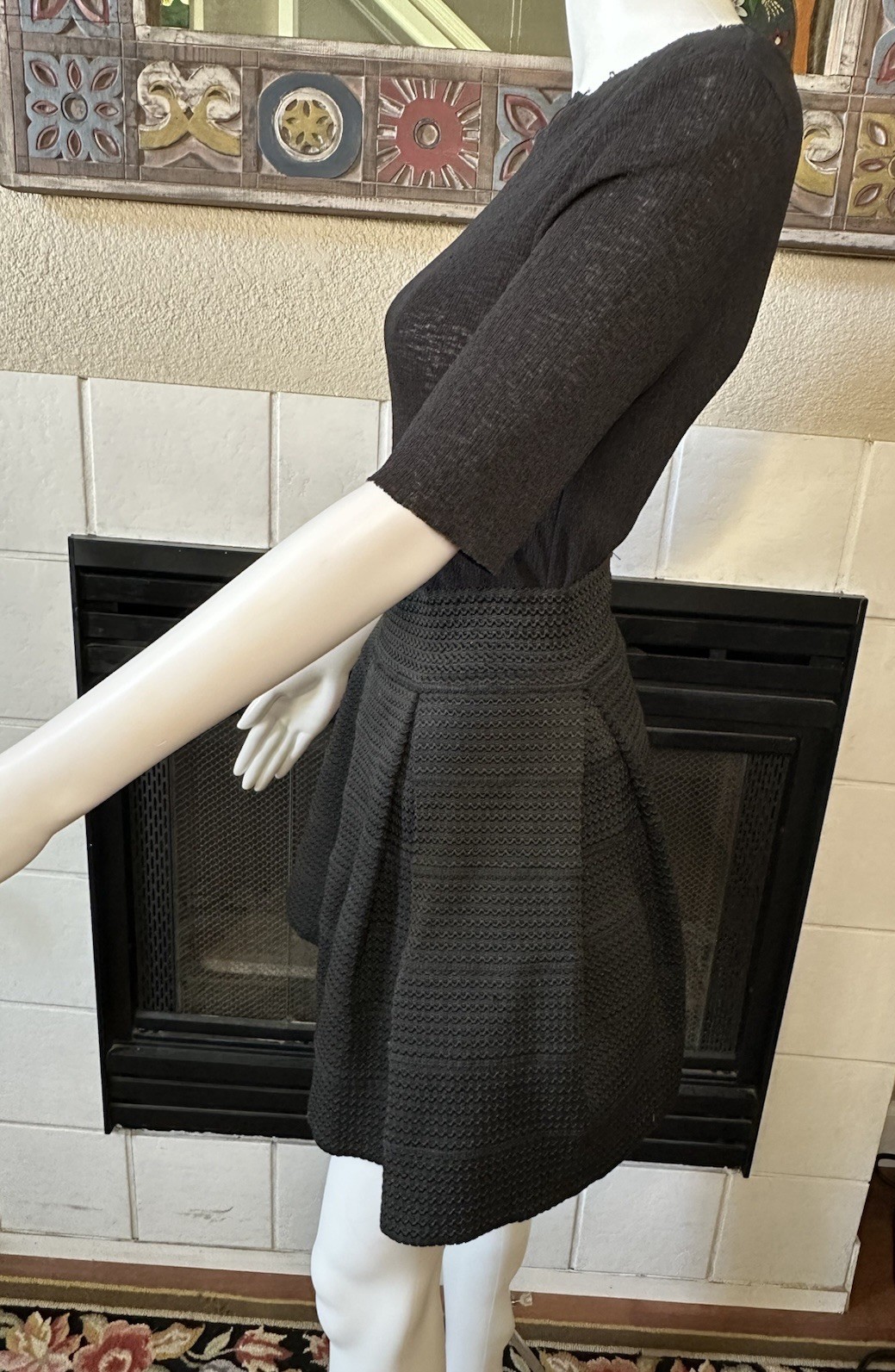 Finesse Black Mini A-line Skirt Size Small Length 17” Zipper Closure