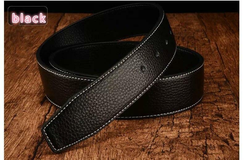 New Leather No Buckle For H 38mm Replacement Belt Men’s Strap Straps*