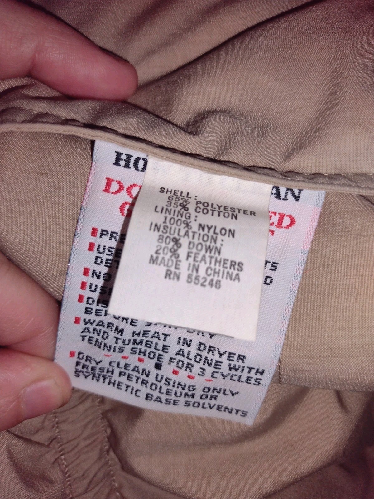 VTG 80s Pacific Trail Reversible Down Vest Tan/Blue Nylon Poly Cotton L
