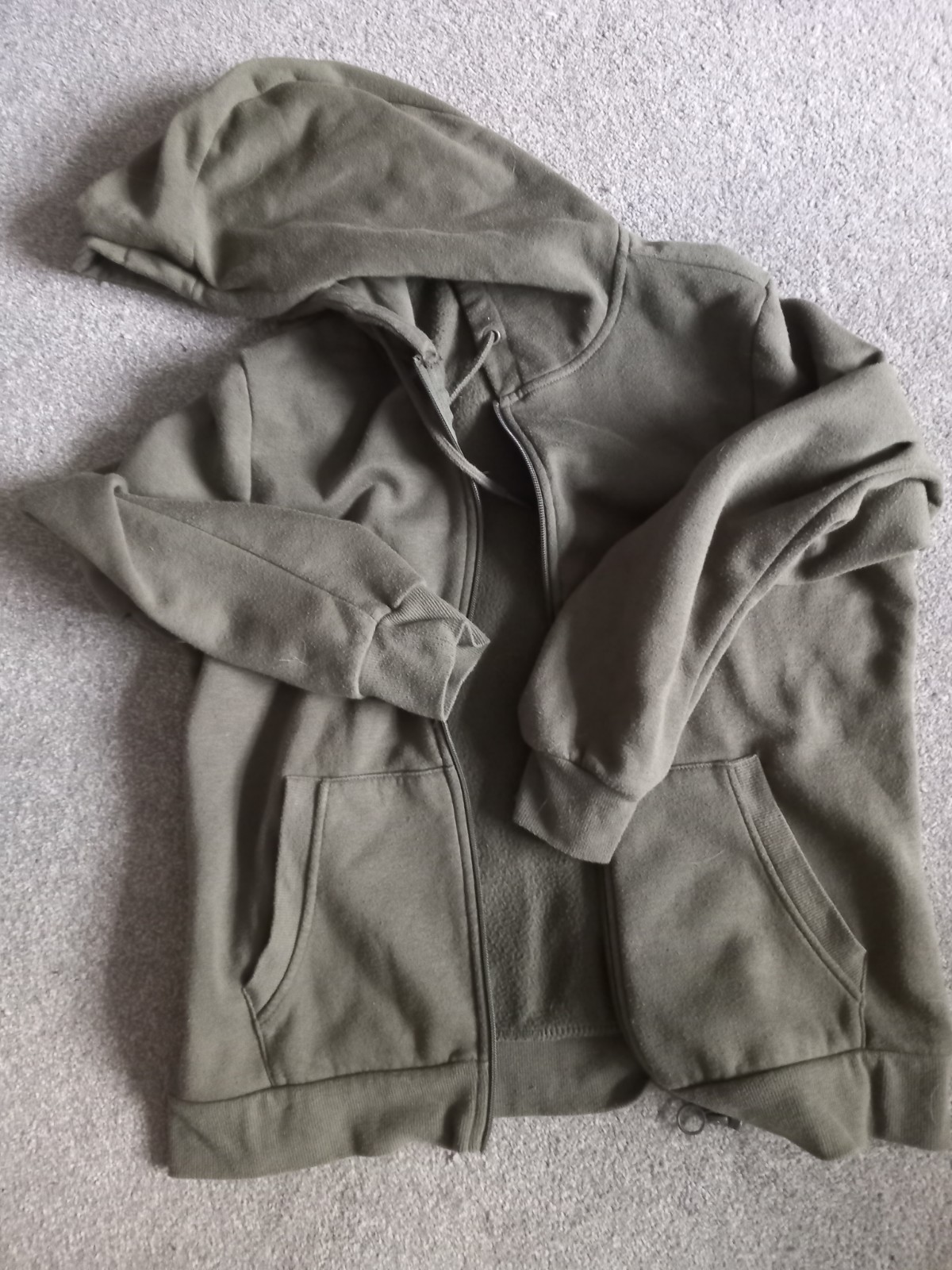 Ladies Pea Green Front Zip Hoody Sz M