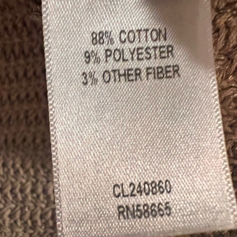 Vintage Classiques Entier Sleeveless Open Front Cardigan Sweater Tan Knit