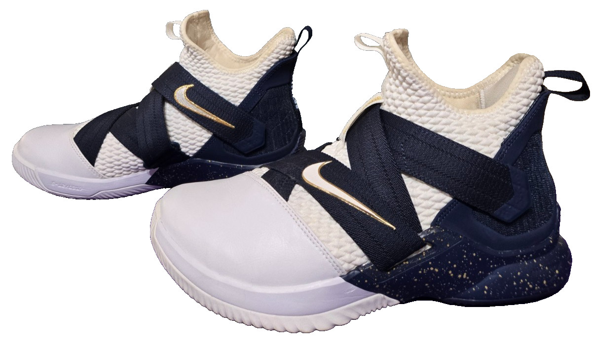Nike LeBron Soldier 12 AO4054‑100 Men’s 10 White Navy Pre‑Owned