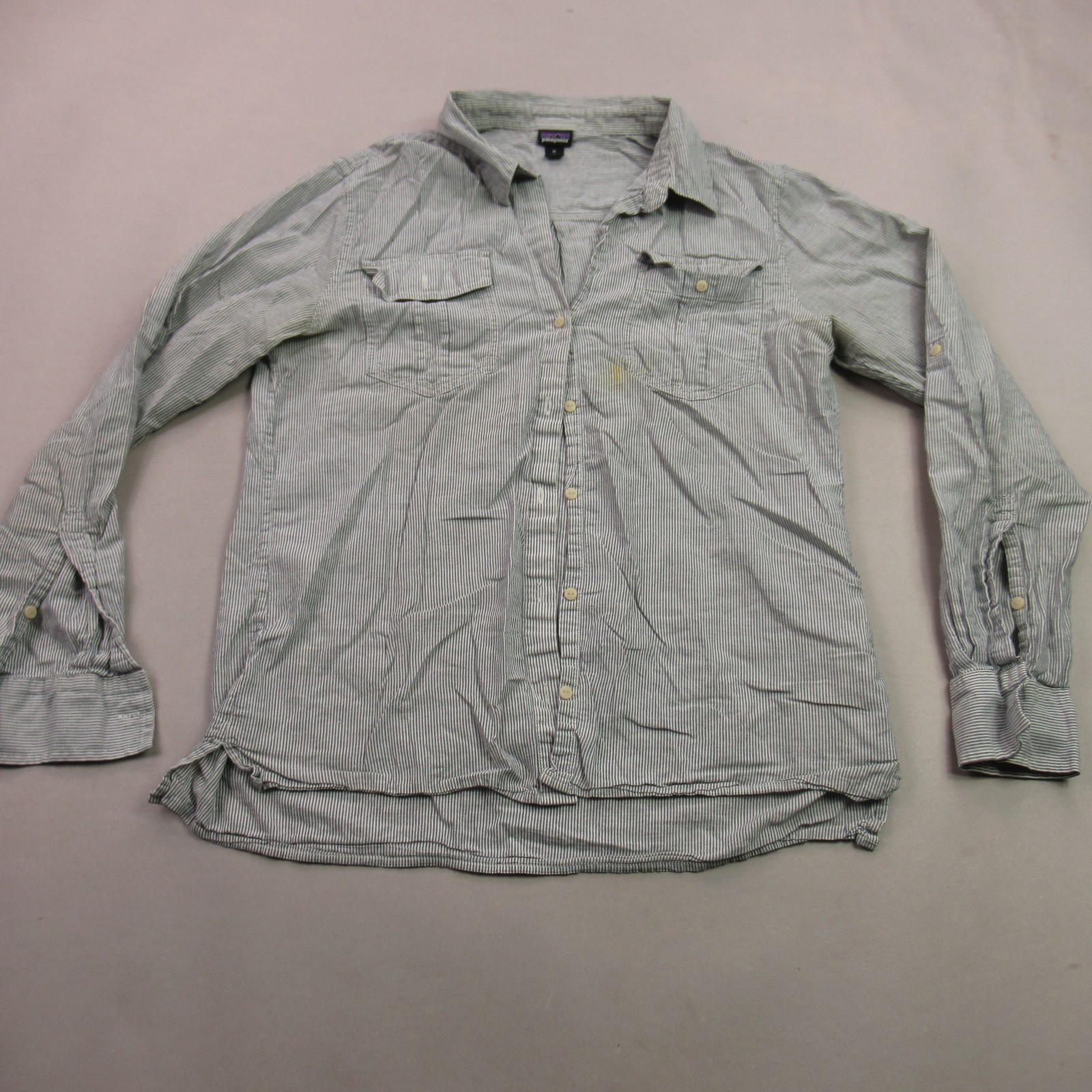 Patagonia Women’s M Organic Cotton Hemp Striped Button Up Long Sleeve Shirt