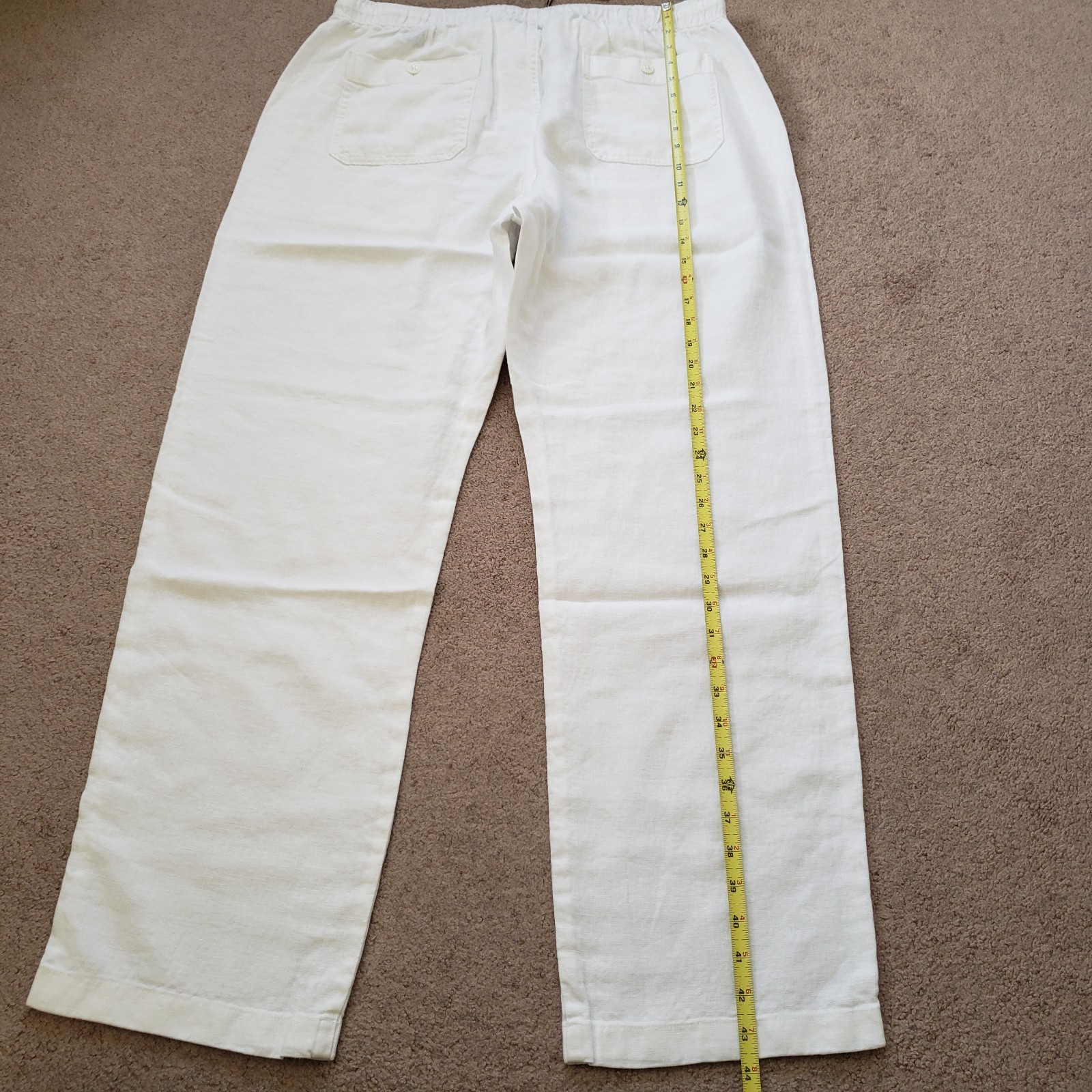 NWT Todd Snyder XL Straight Fit 100% Linen Beach Pant White Pockets $198 Light