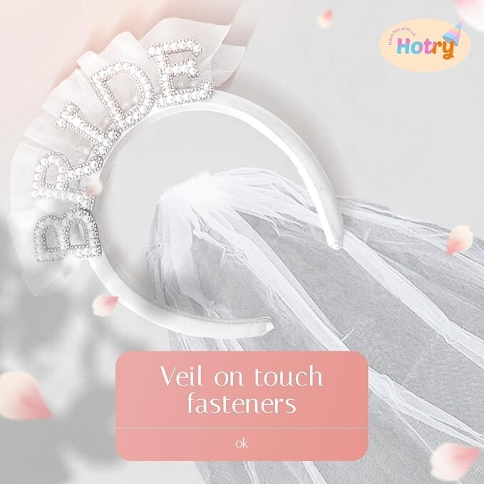 2 PCS ELEGANT BRIDE HEADBAND SET WITH VEIL – STYLISH BRIDE CROWN WITH PEARLS
