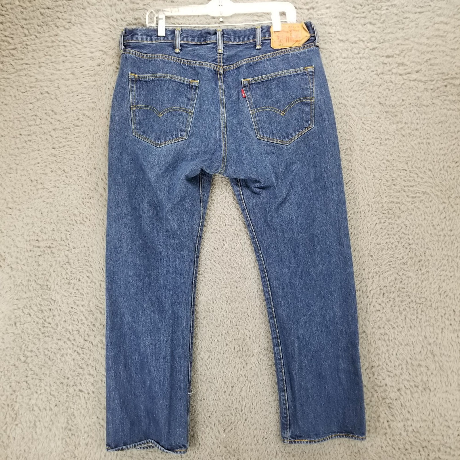 Levis Jeans Mens 38×30 Blue 501 Cotton Denim Button Fly Classic Straight *Read*