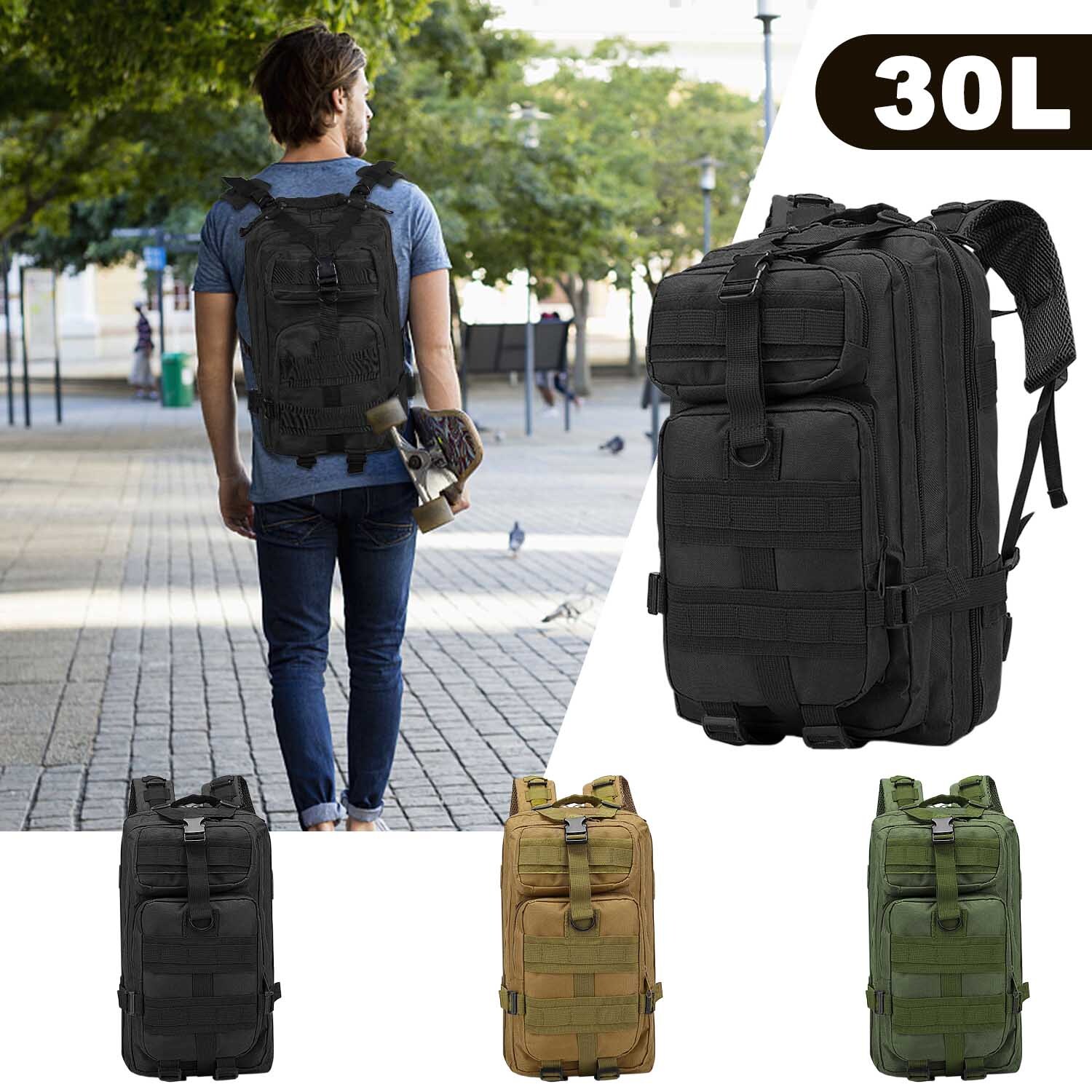 Military Molle Tactical Backpack 30L Outdoor Camping Hiking Travel Bag Rucksack