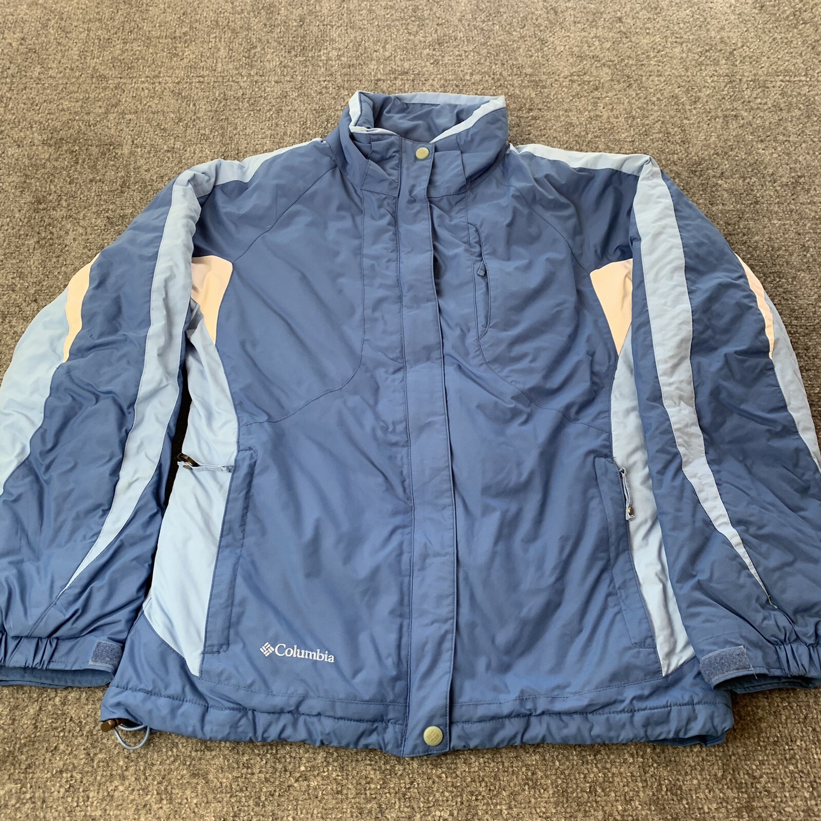 Columbia 3 In 1 Coat Jacket Inner Fleece Lined Water Resistant Blue Size M