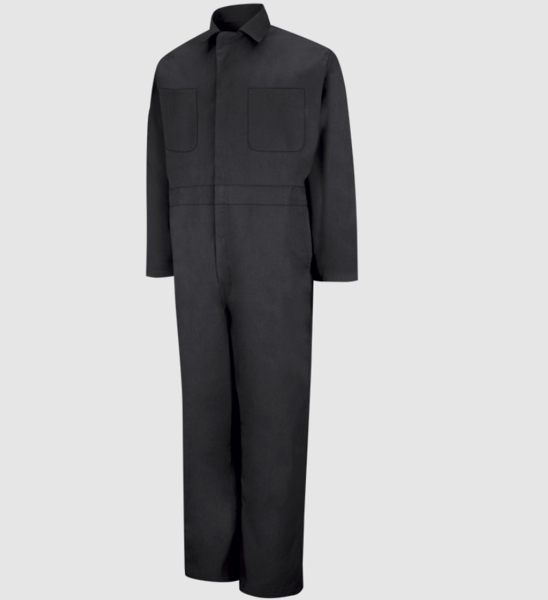 Men’s Black Industrial Work Coveralls – Long Sleeve Utility Mechanic Jumpsuit